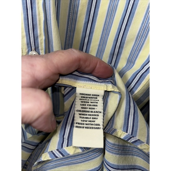 VTG Ralph Lauren Jeans Co  Men's L Button Down Shirt Striped Flag Logo Classic - Picture 4 of 6